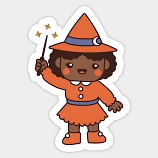 Kawaii Cute Cartoon Witch Kid Sticker